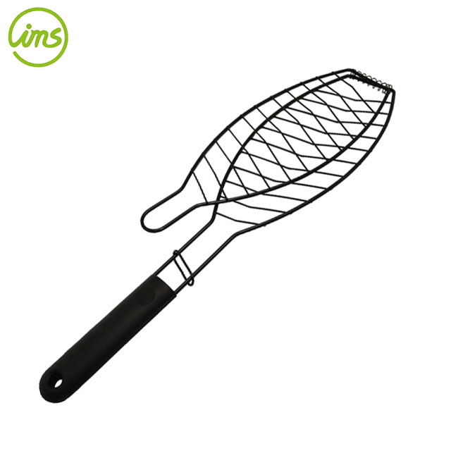 bbq fish grilling basket with silicone handle